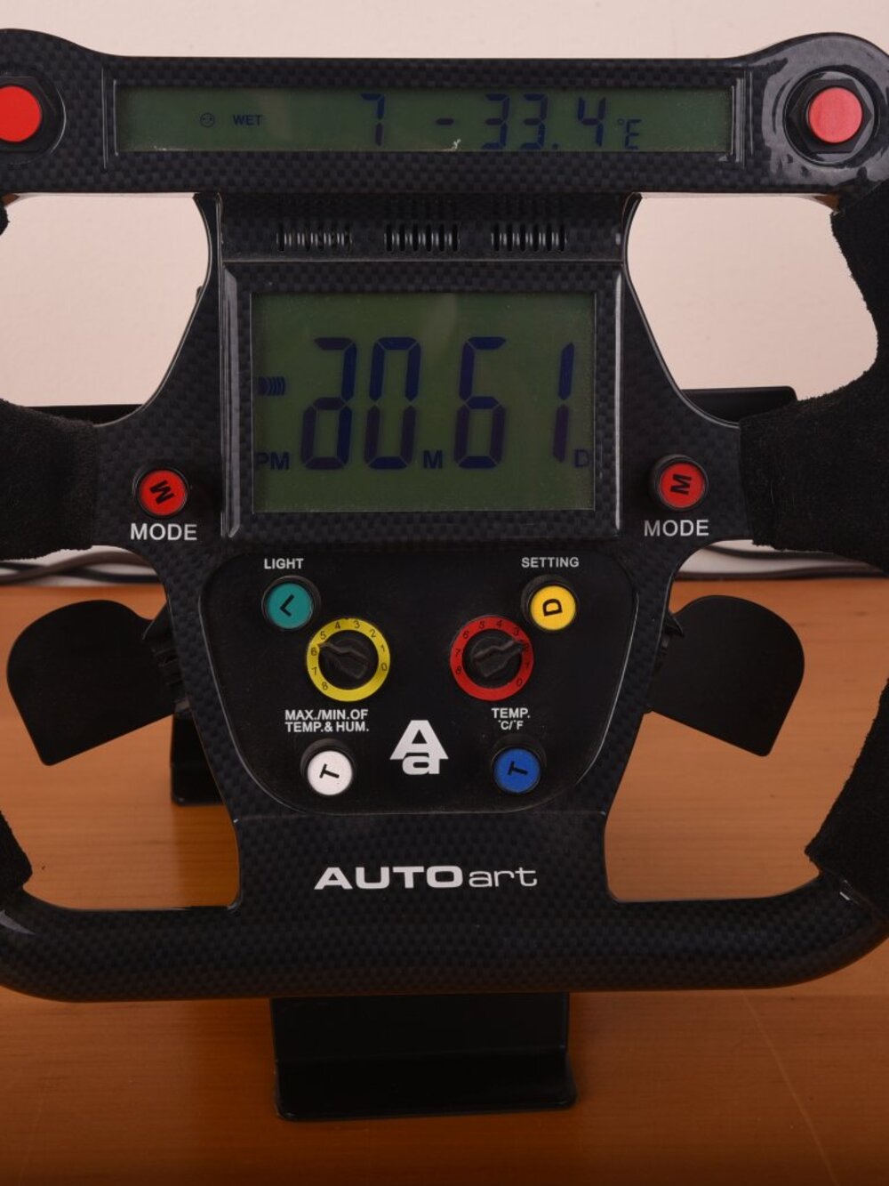 AUTOArt Design F1 Racing Steering Wheel LCD Desk Clock - 1:1 Scale